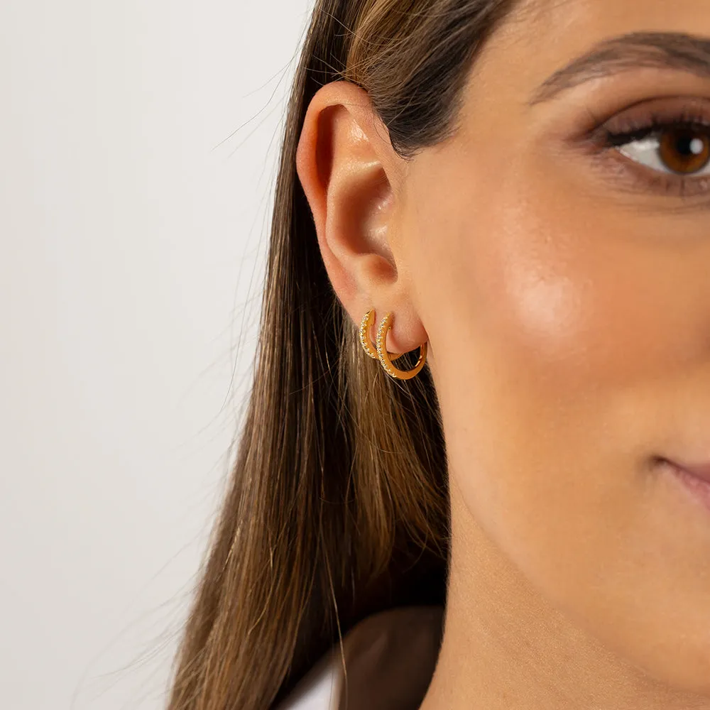 Pavé Double Hoop Earring Combo Set sold by Adina Eden's product image thumbnail 2