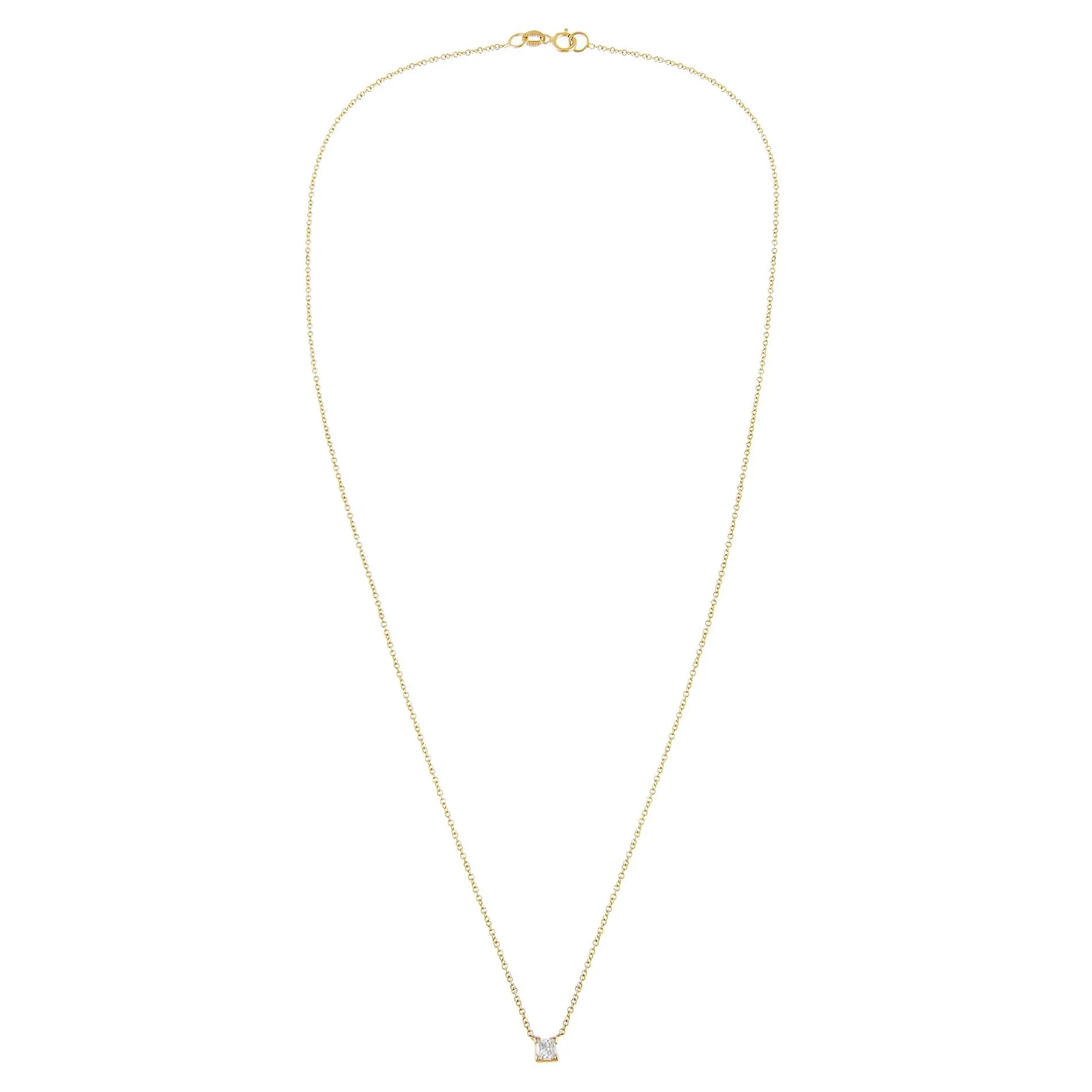 Diamond Tiny Princess Cut Necklace 14K sold by Adina Eden's product image thumbnail 3