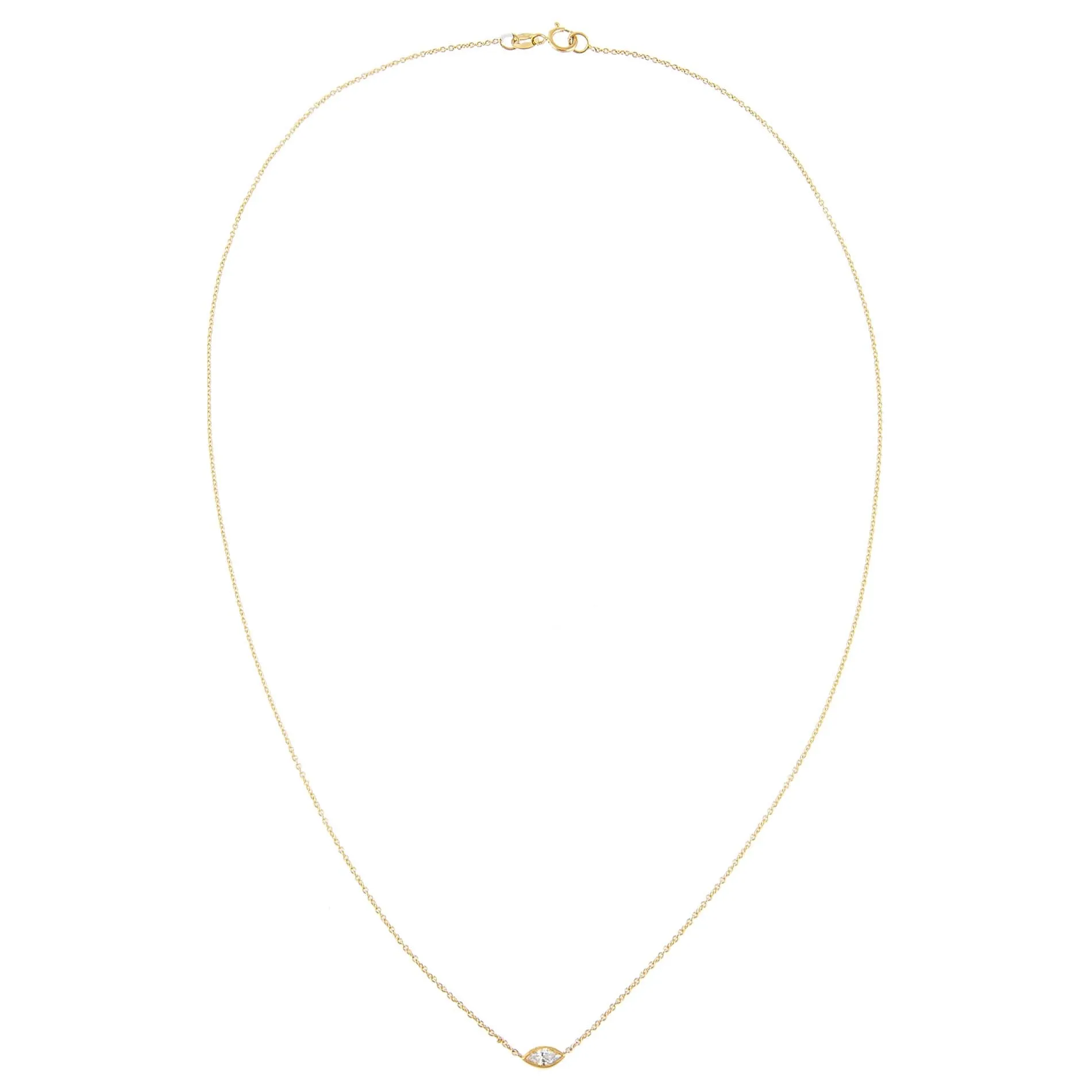 Diamond Bezel Marquise Necklace 14K sold by Adina Eden's product image thumbnail 3