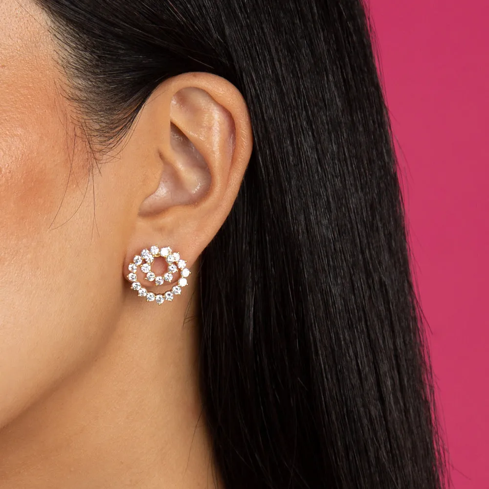 3 Prong Tennis Loop On The Ear Stud Earring sold by Adina Eden's product image thumbnail 2