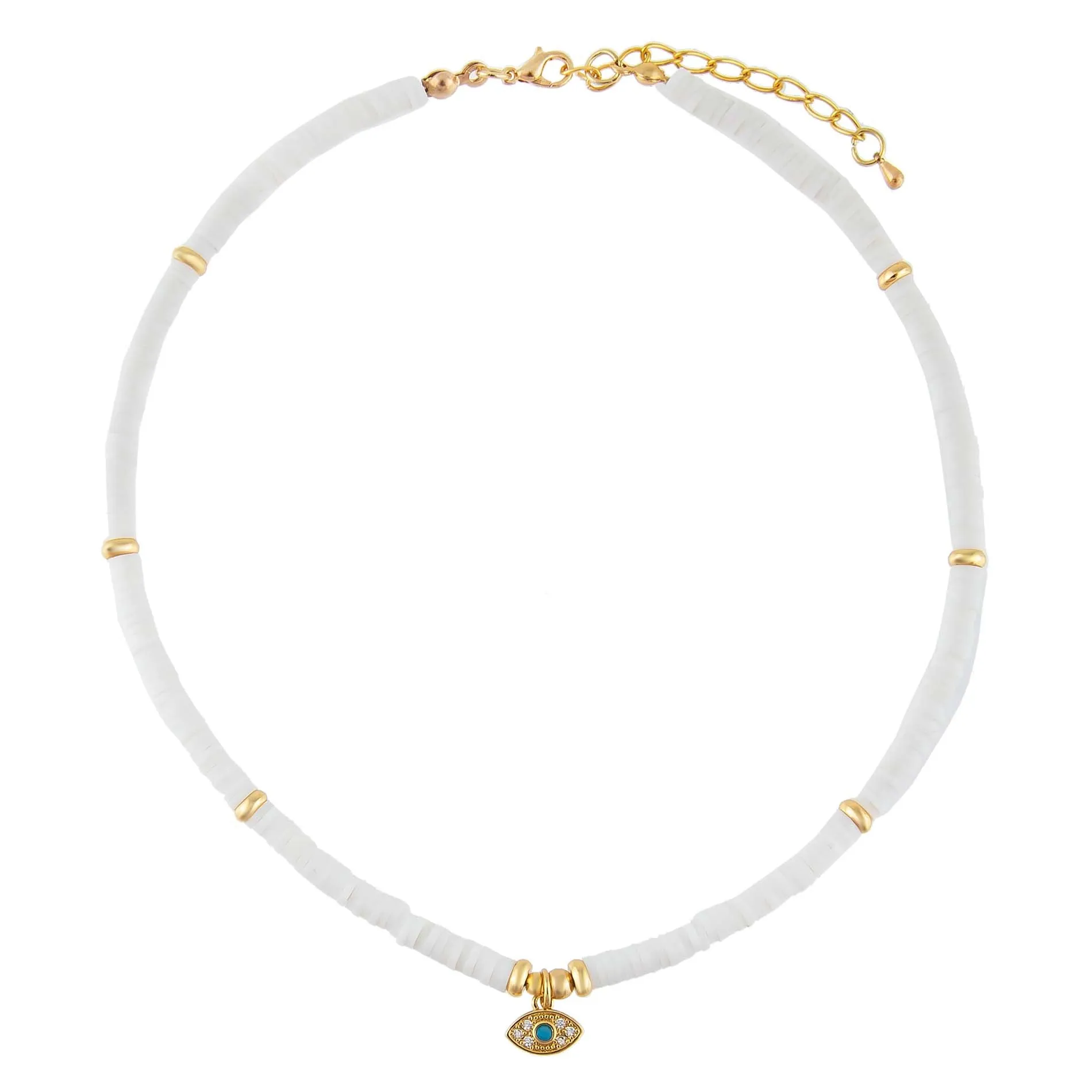 Evil Eye Beaded Necklace sold by Adina Eden's product image thumbnail 3