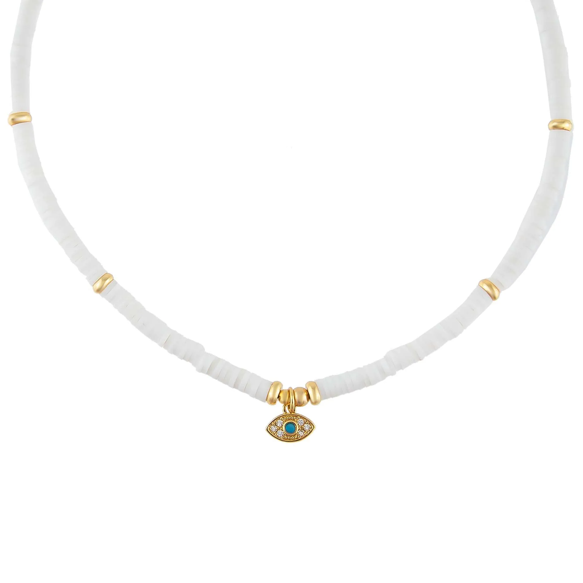 Evil Eye Beaded Necklace sold by Adina Eden's