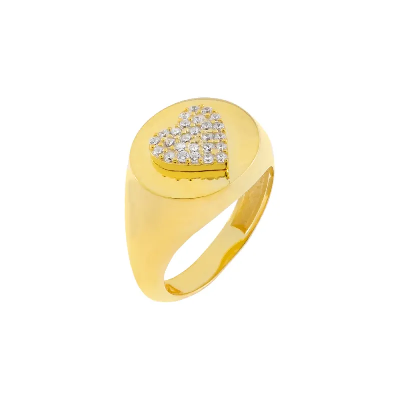 Pavé Heart Pinky Ring sold by Adina Eden's