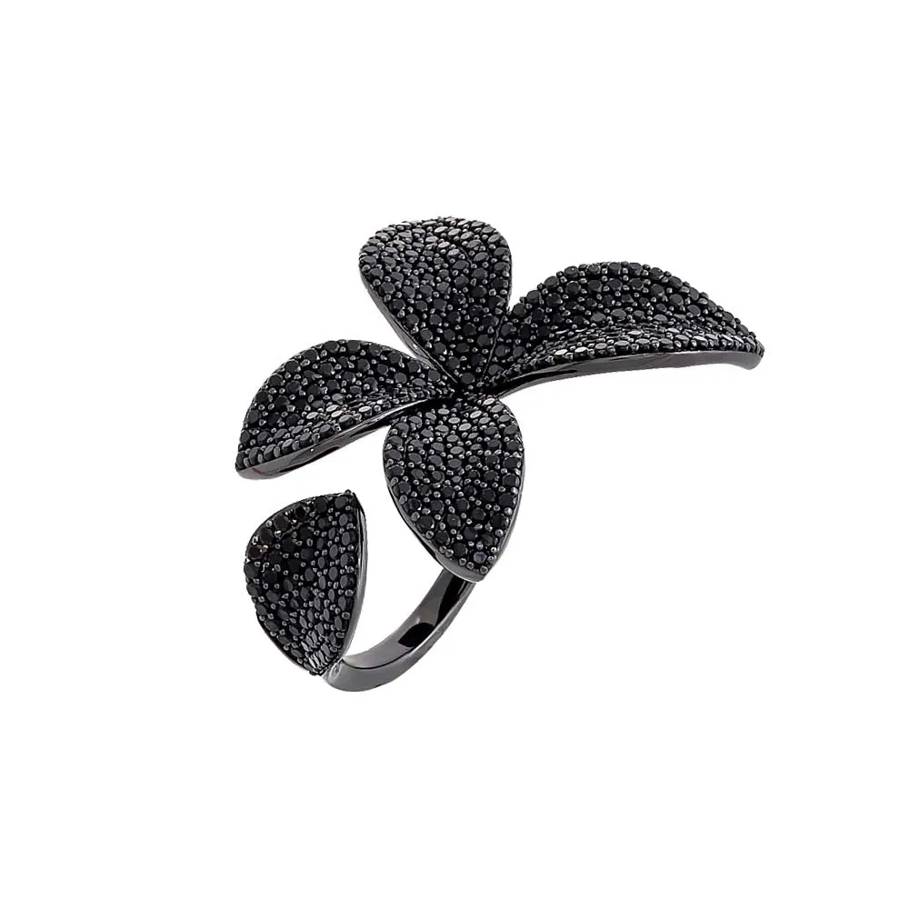 Pavé Fancy Flower Petal Ring sold by Adina Eden's product image thumbnail 4