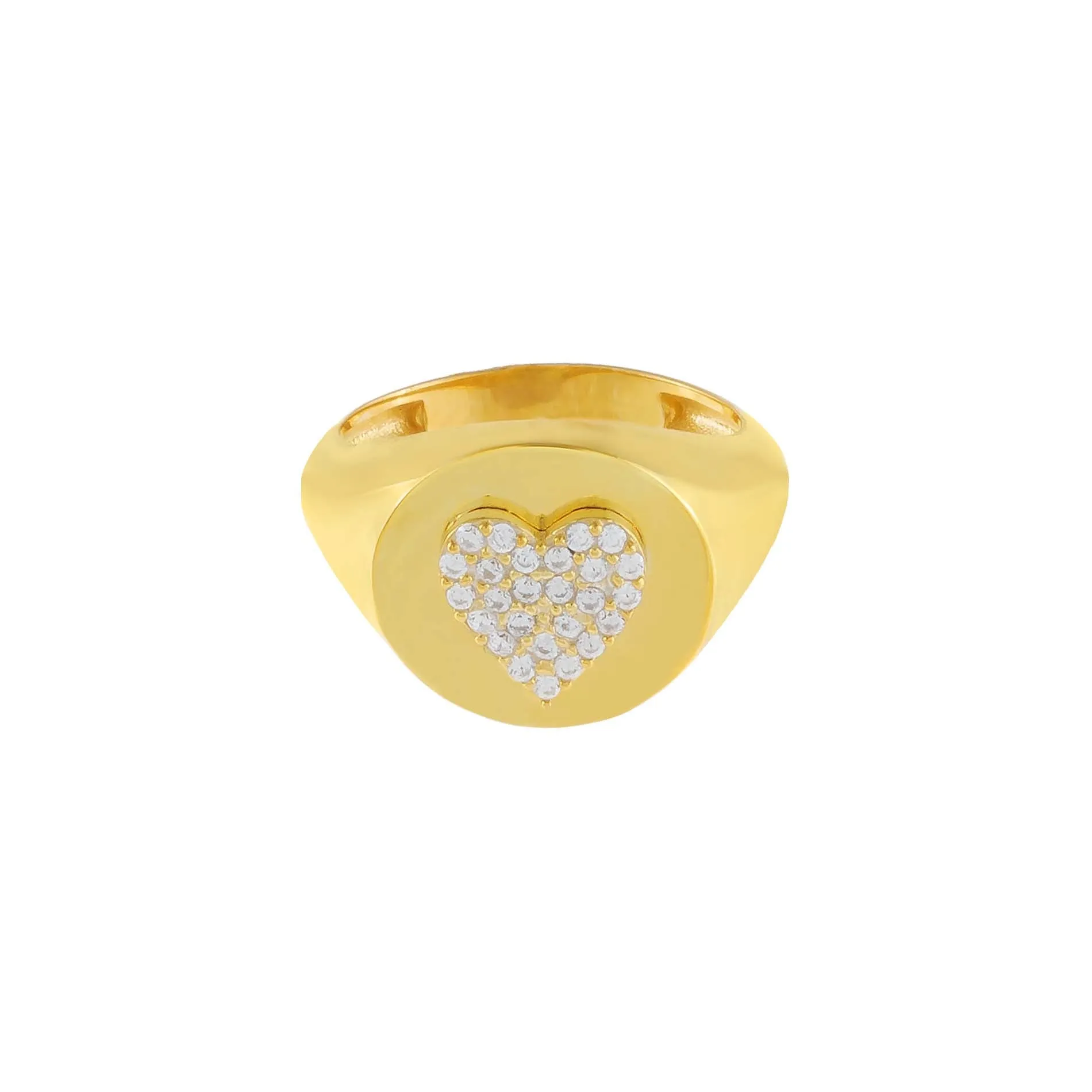 Pavé Heart Pinky Ring sold by Adina Eden's product image thumbnail 3