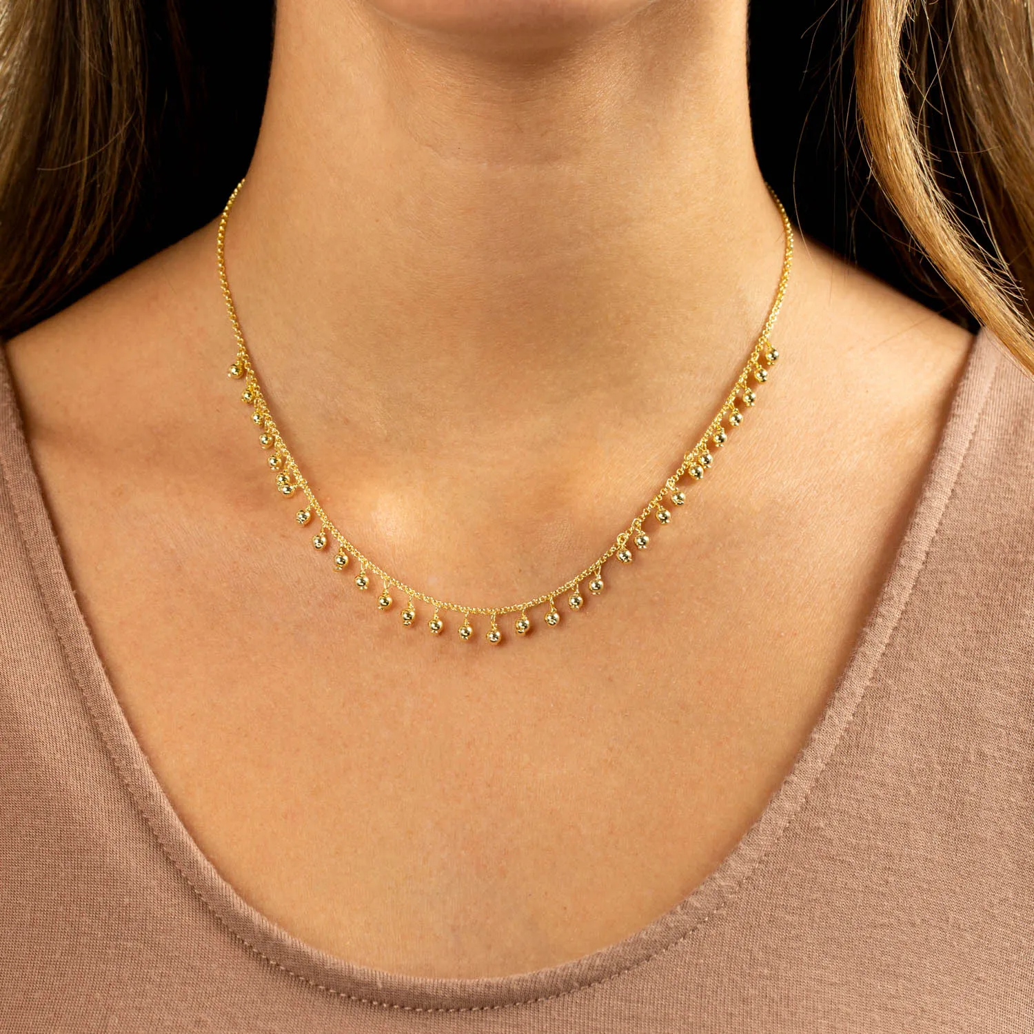 Mini Ball Dangle Necklace sold by Adina Eden's product image thumbnail 2