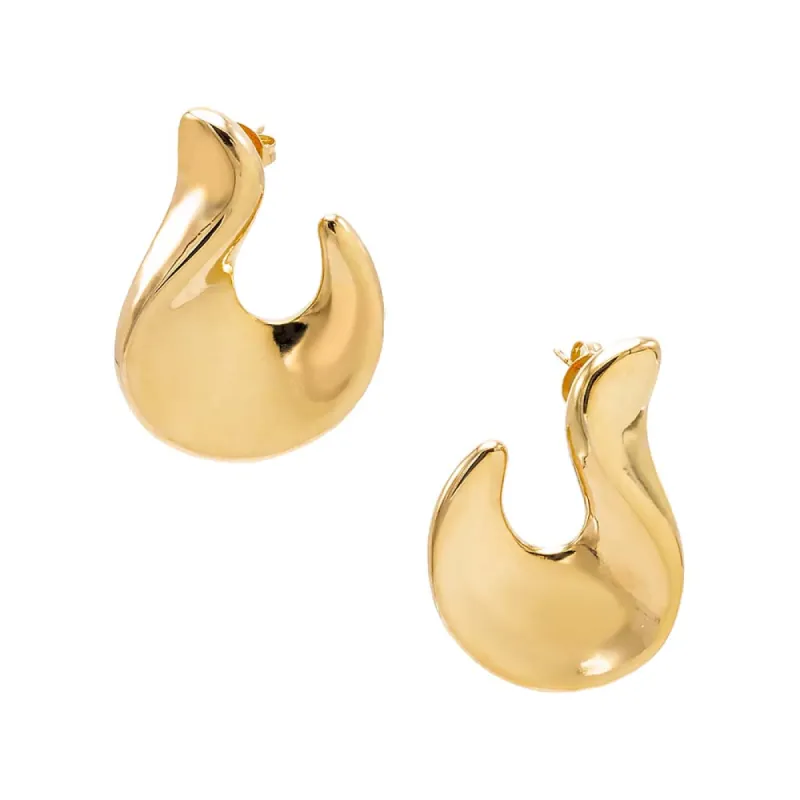 Solid Graduated Curved On The Ear Stud Earring sold by Adina Eden's