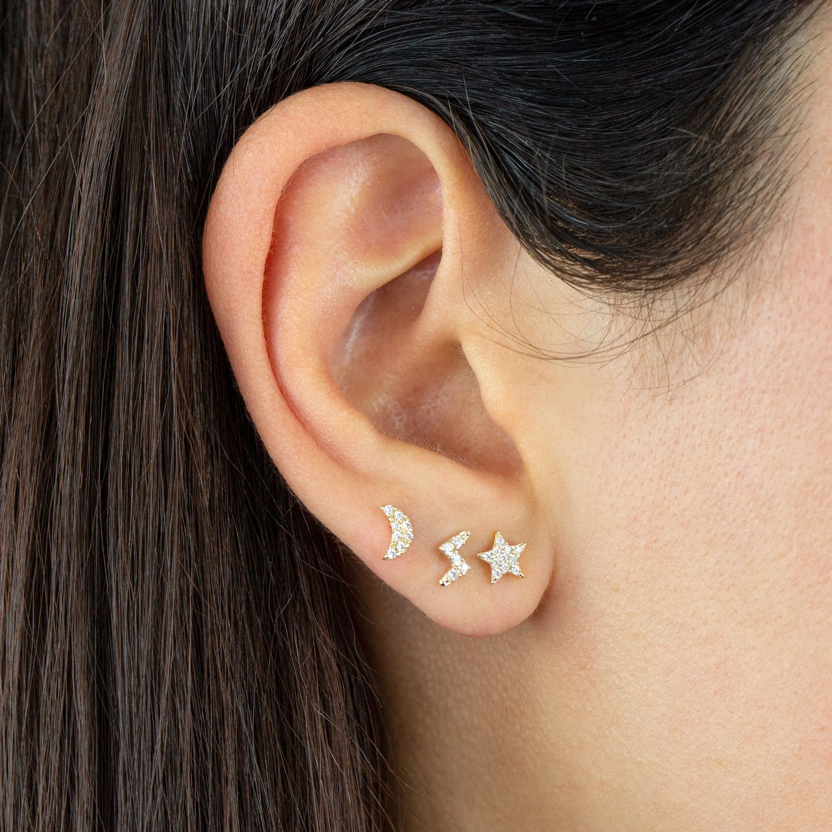 Pavé Celestial Stud Earring Combo Set 14K sold by Adina Eden's product image thumbnail 2