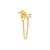 Colored Solitaire CZ Front Back Chain Stud Earring sold by Adina Eden's