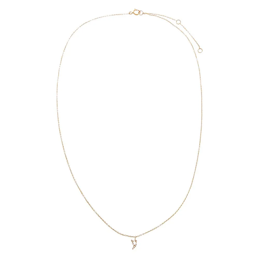 Diamond Pave Hebrew Initial Necklace 14K sold by Adina Eden's product image thumbnail 4