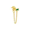 Colored Solitaire CZ Front Back Chain Stud Earring sold by Adina Eden's