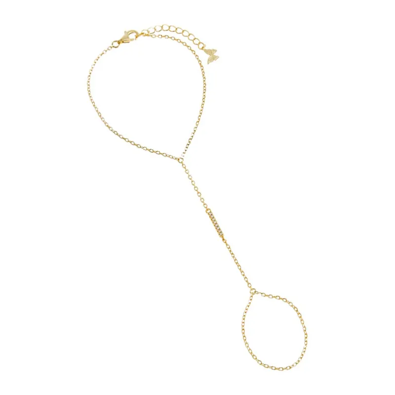 Pavé Bar Hand Chain sold by Adina Eden's
