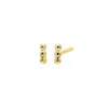 Triple Beaded Bar Stud Earring sold by Adina Eden's