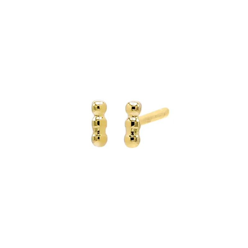 Triple Beaded Bar Stud Earring sold by Adina Eden's