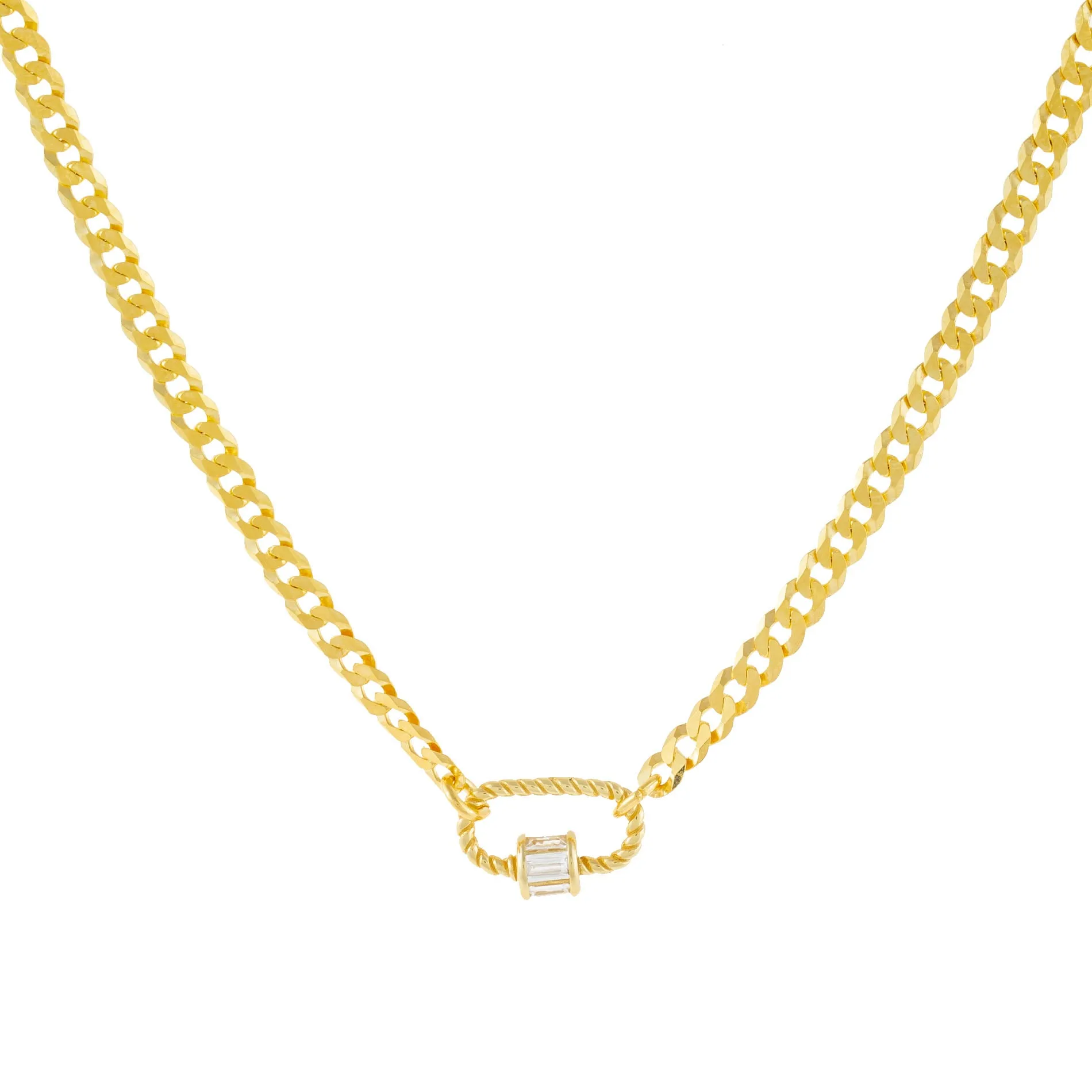 Baguette Mini Rope Toggle Cuban Chain Necklace sold by Adina Eden's