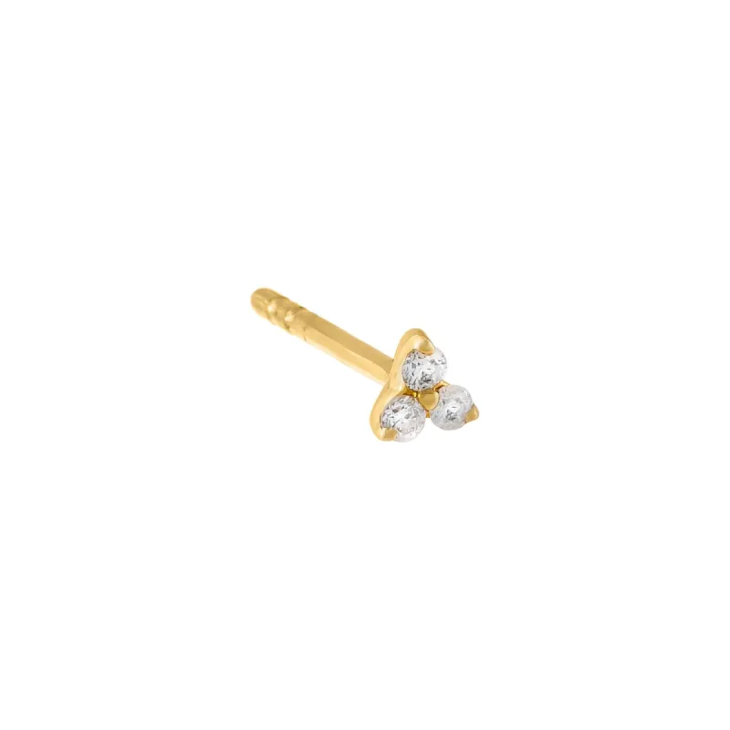 Diamond Cluster Stud Earring 14K sold by Adina Eden's
