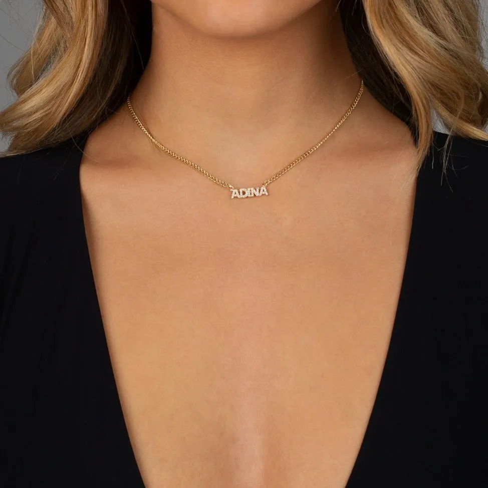 Pavé Nameplate Choker sold by Adina Eden's product image thumbnail 2