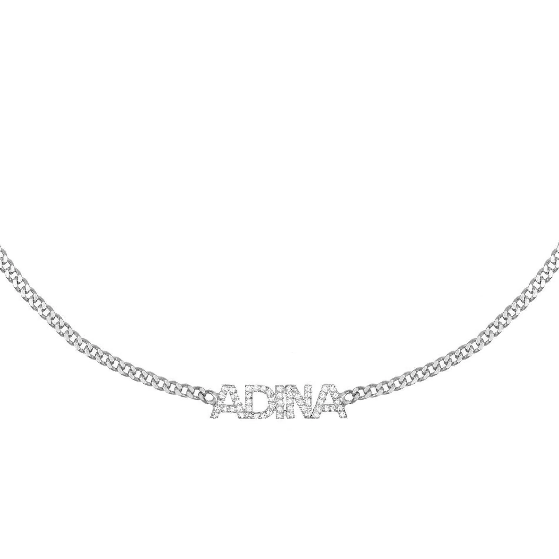 Pavé Nameplate Choker sold by Adina Eden's product image thumbnail 4