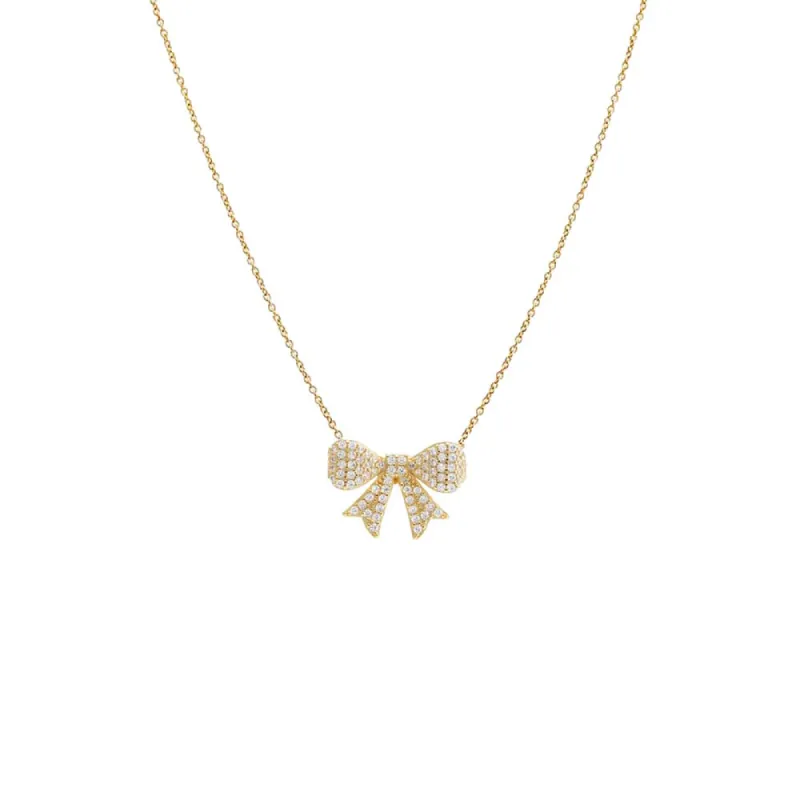 Mini Pave Bow Tie Necklace sold by Adina Eden's