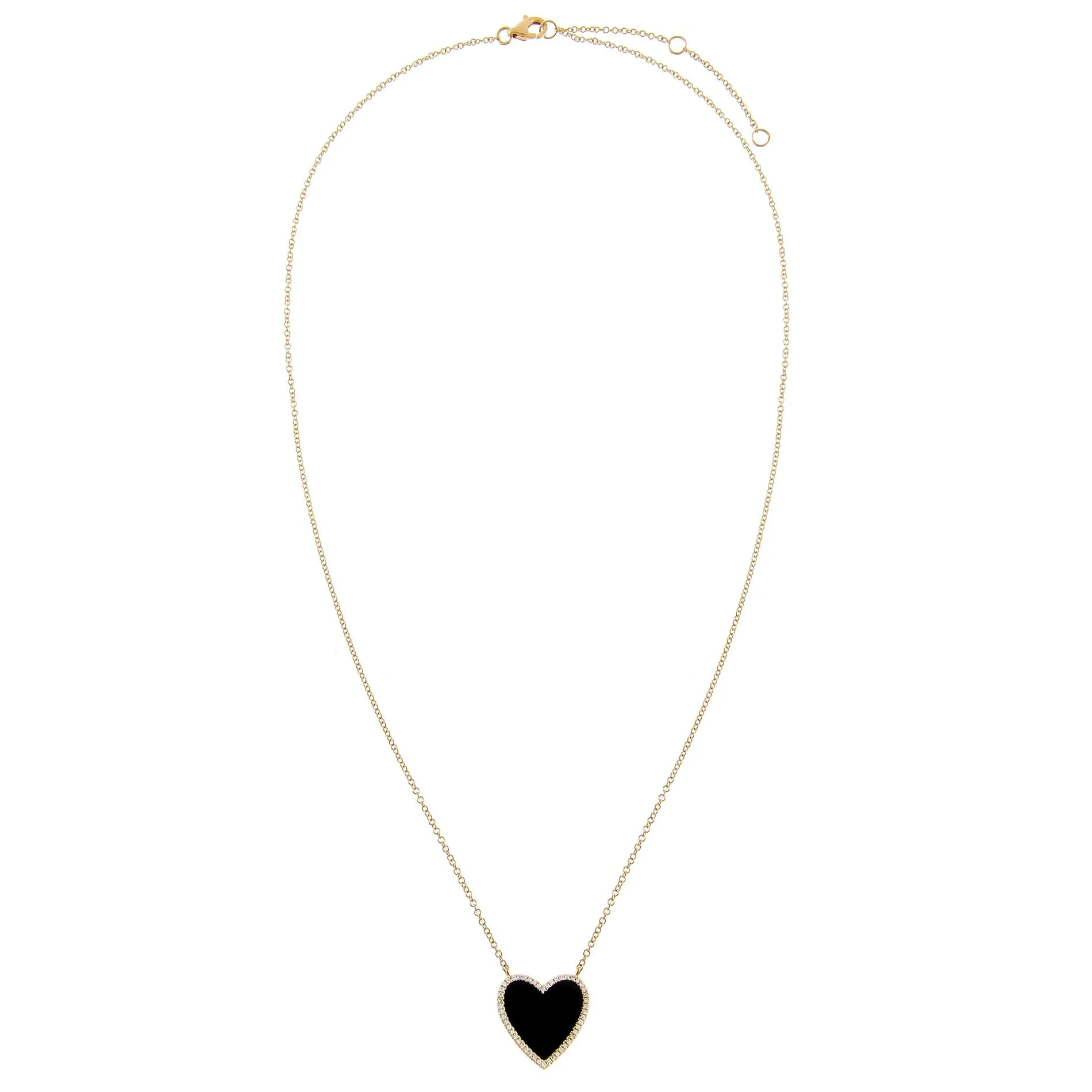 Diamond Onyx Heart Necklace 14K sold by Adina Eden's product image thumbnail 3