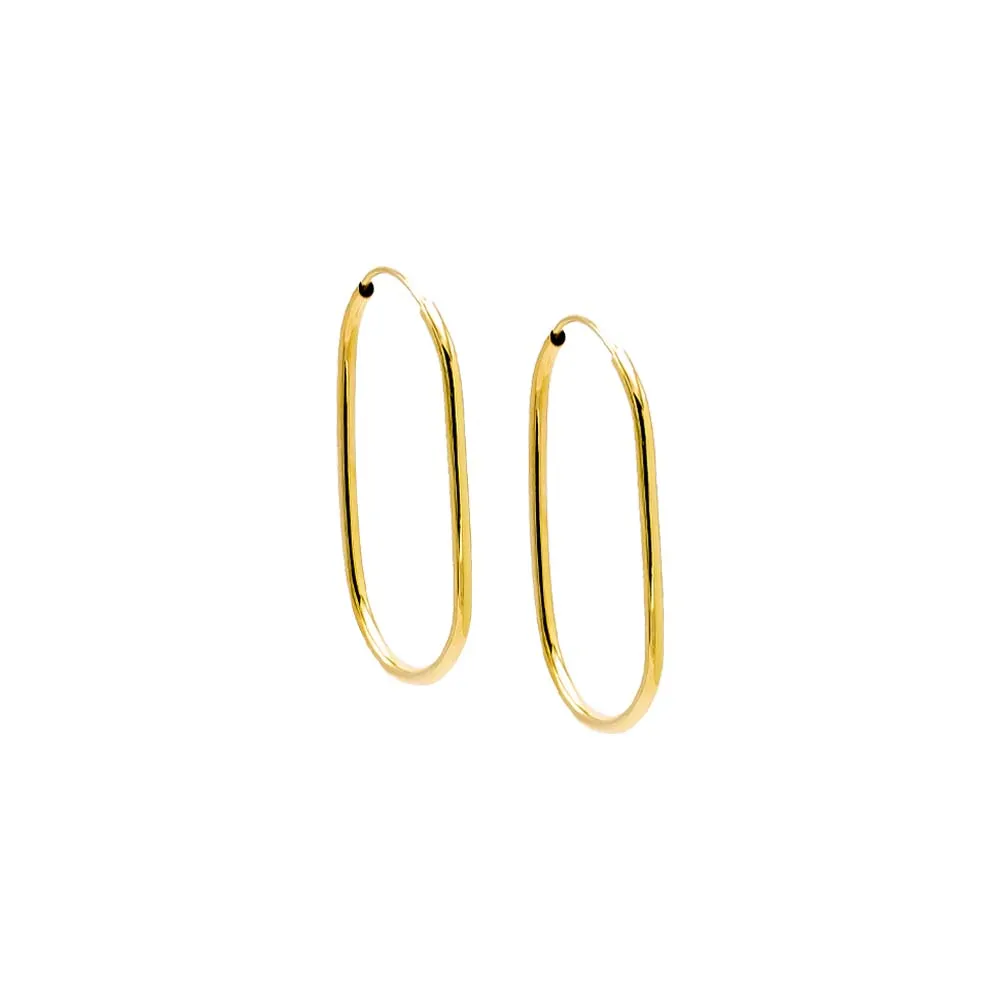 Solid Endless Oval Shape Hoop Earring 14K sold by Adina Eden's product image thumbnail 3