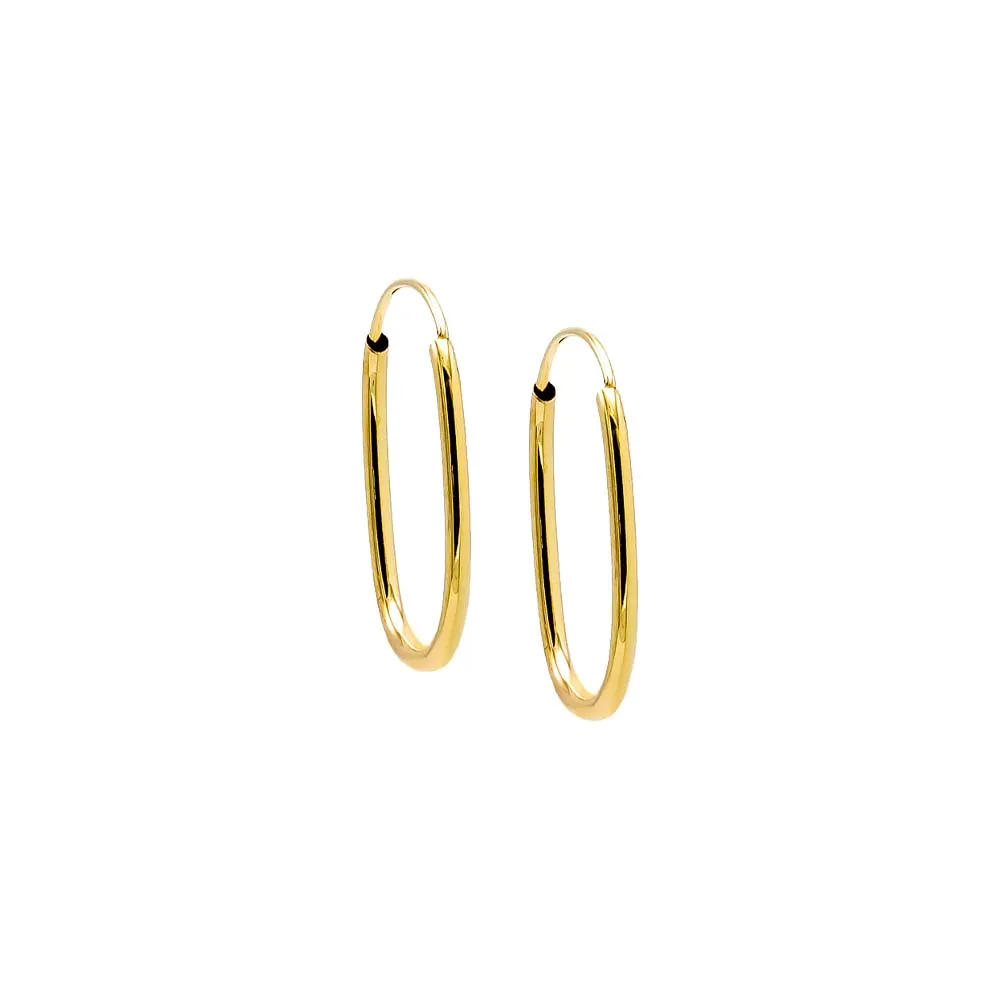 Solid Endless Oval Shape Hoop Earring 14K sold by Adina Eden's