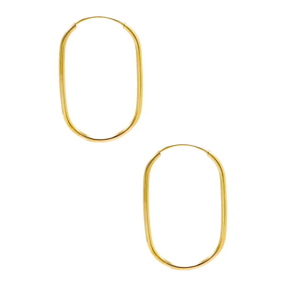 Solid Endless Oval Shape Hoop Earring 14K sold by Adina Eden's product image thumbnail 5