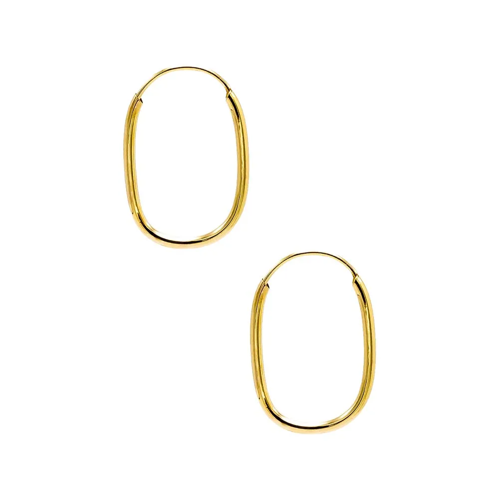 Solid Endless Oval Shape Hoop Earring 14K sold by Adina Eden's product image thumbnail 4