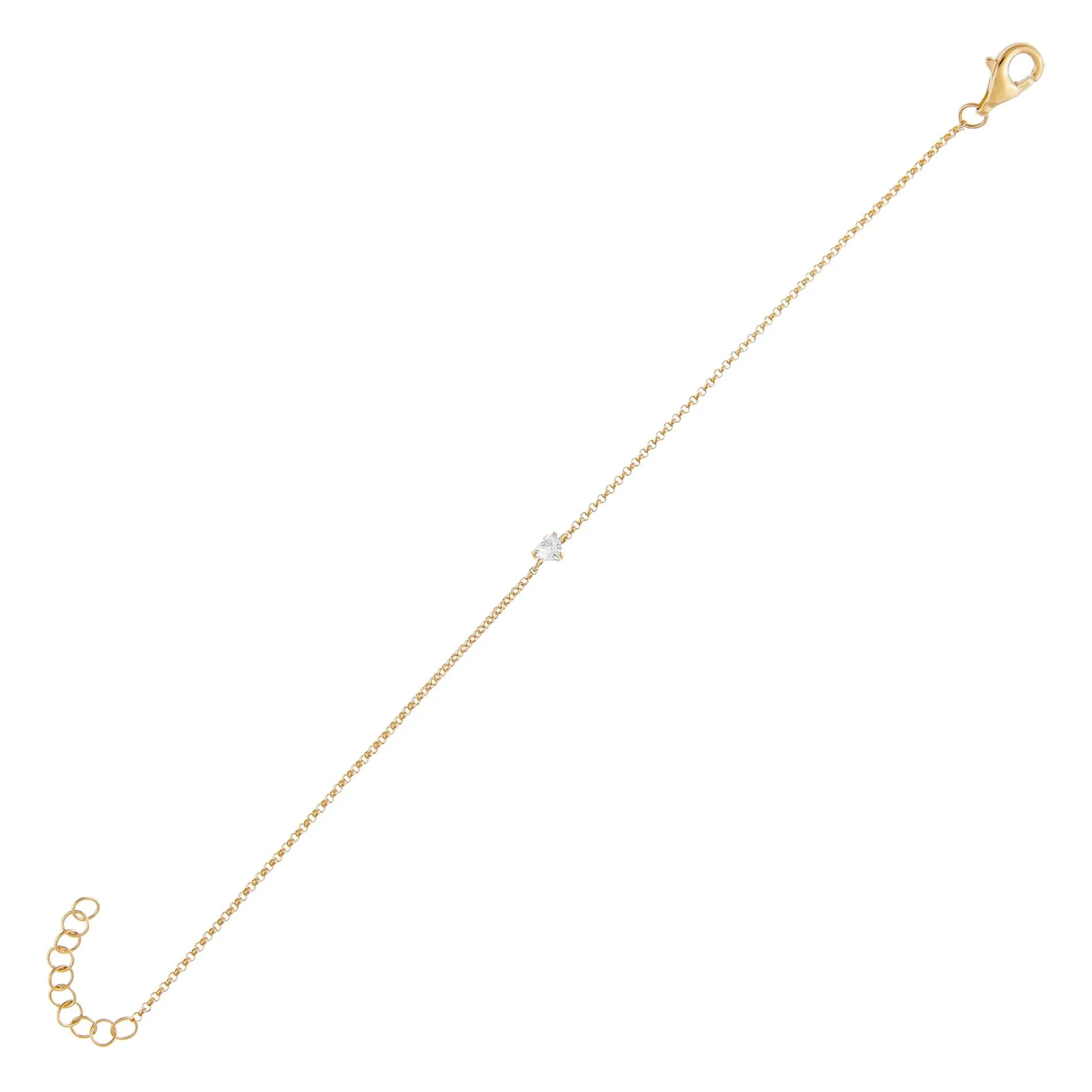 Tiny Diamond Heart Bracelet 14K sold by Adina Eden's