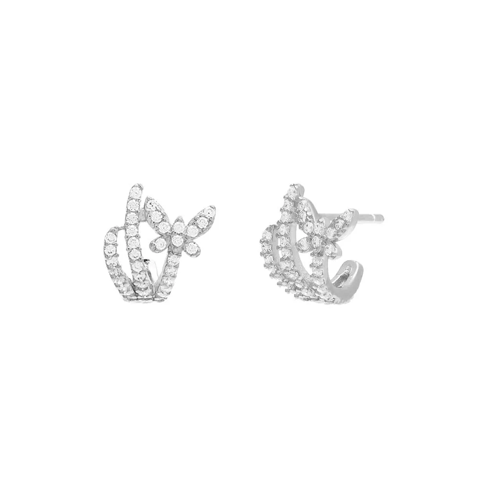 Pavé Butterfly Triple Wrap Stud Earring sold by Adina Eden's product image thumbnail 4