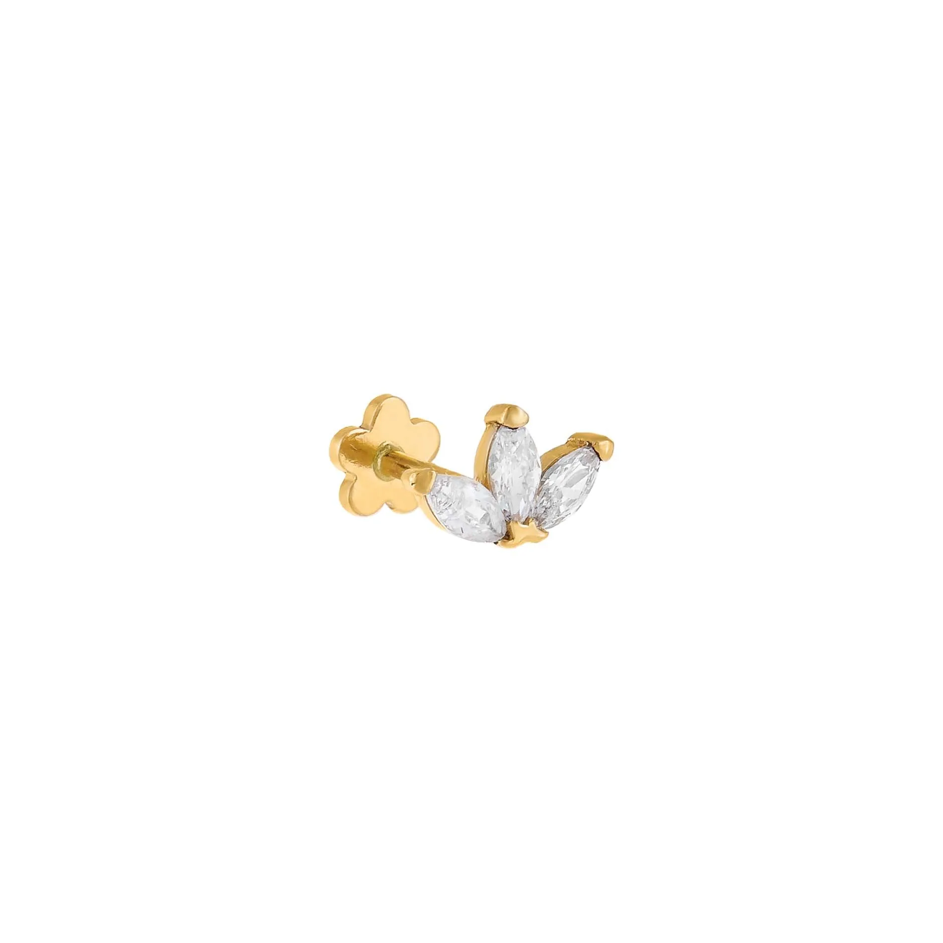 CZ Colored Marquise Threaded Stud Earring 14K sold by Adina Eden's product image thumbnail 4
