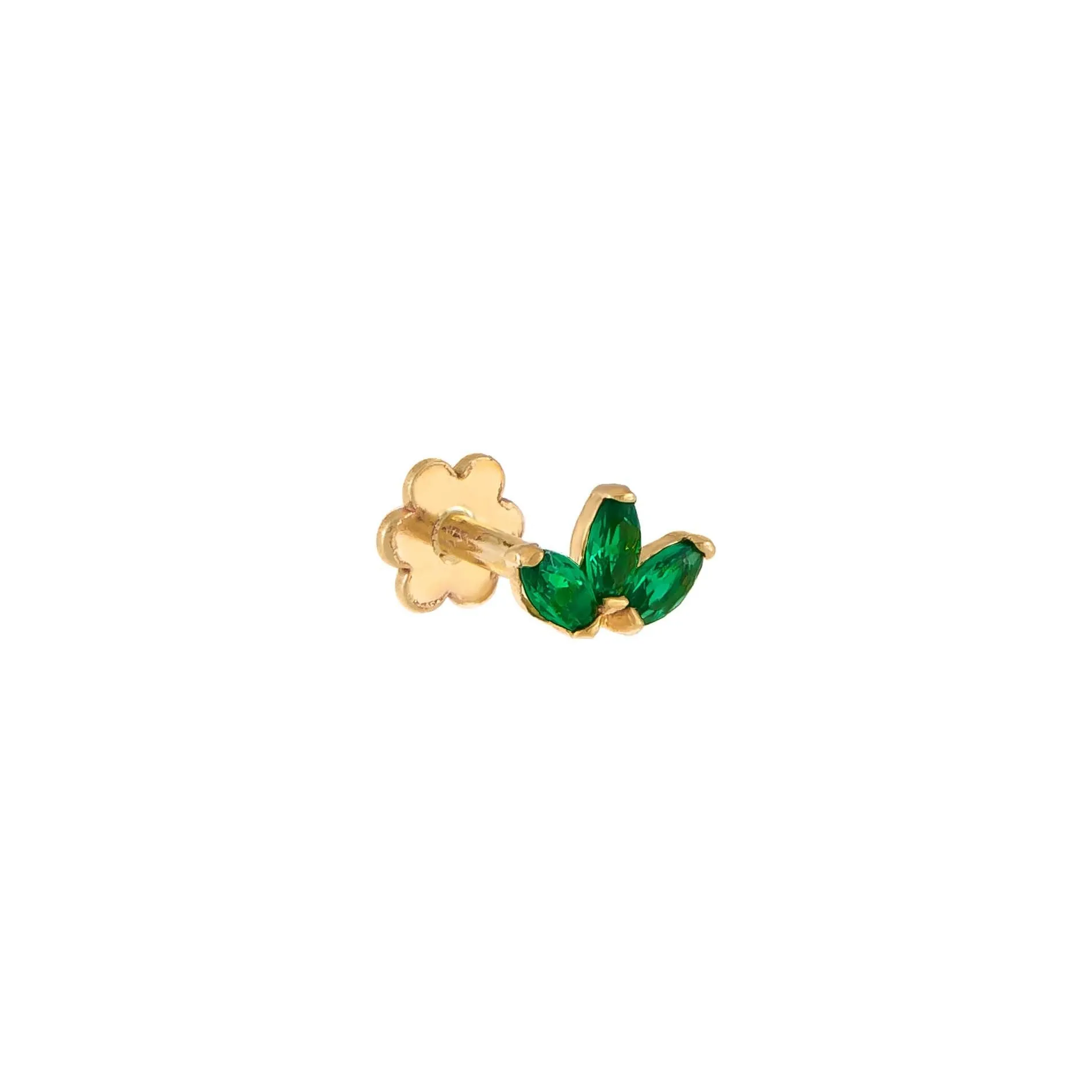 CZ Colored Marquise Threaded Stud Earring 14K sold by Adina Eden's