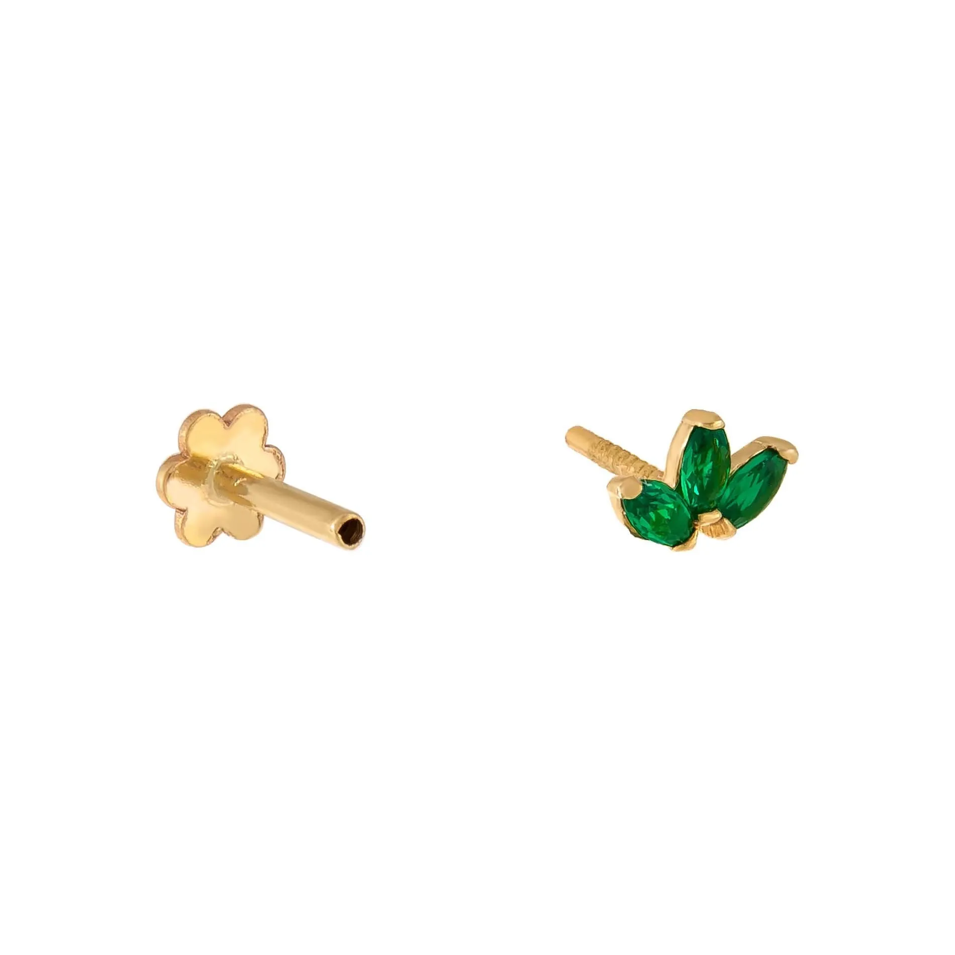 CZ Colored Marquise Threaded Stud Earring 14K sold by Adina Eden's product image thumbnail 2