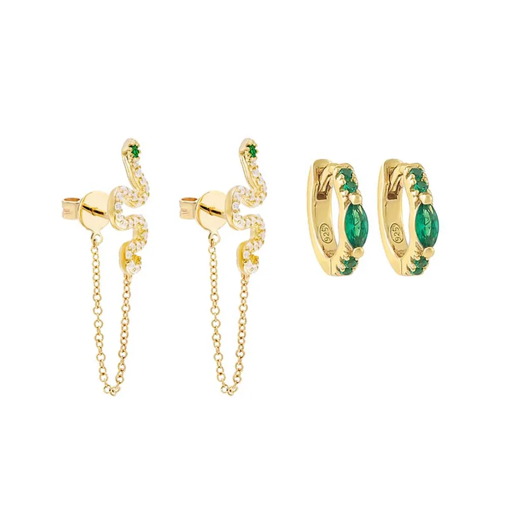 Emerald Lover Earring Combo Set sold by Adina Eden's