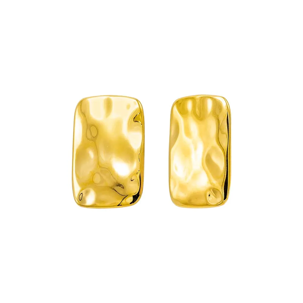 Solid Textured Rectangular Statement Stud Earring sold by Adina Eden's