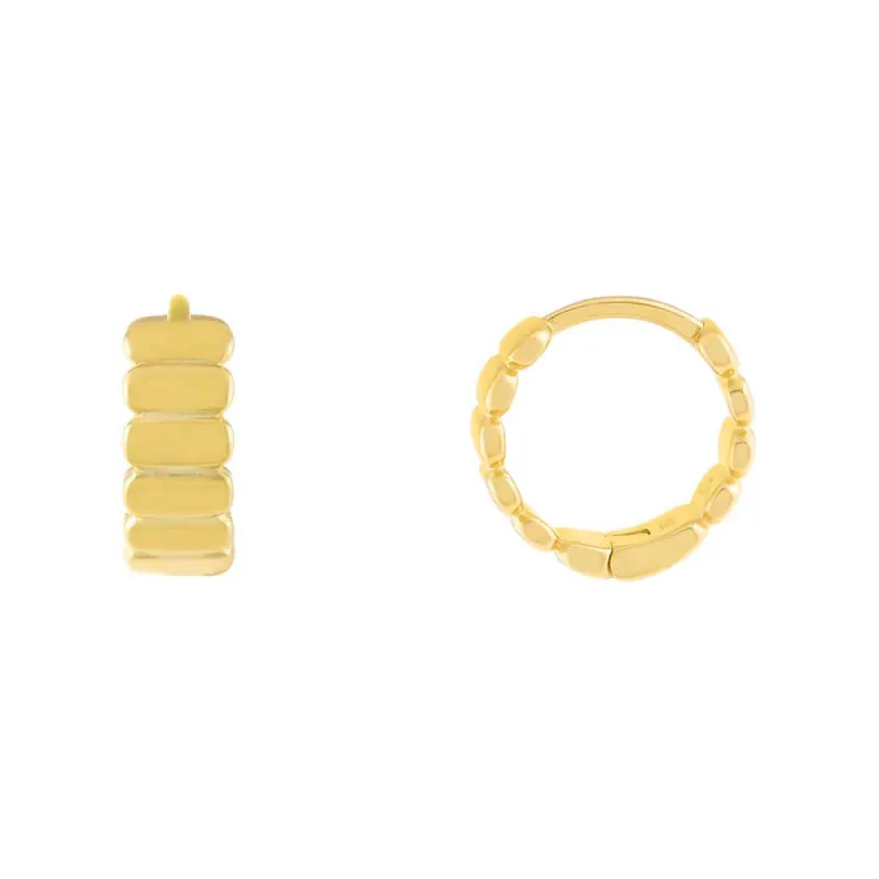 Small Ribbed Huggie Earring sold by Adina Eden's