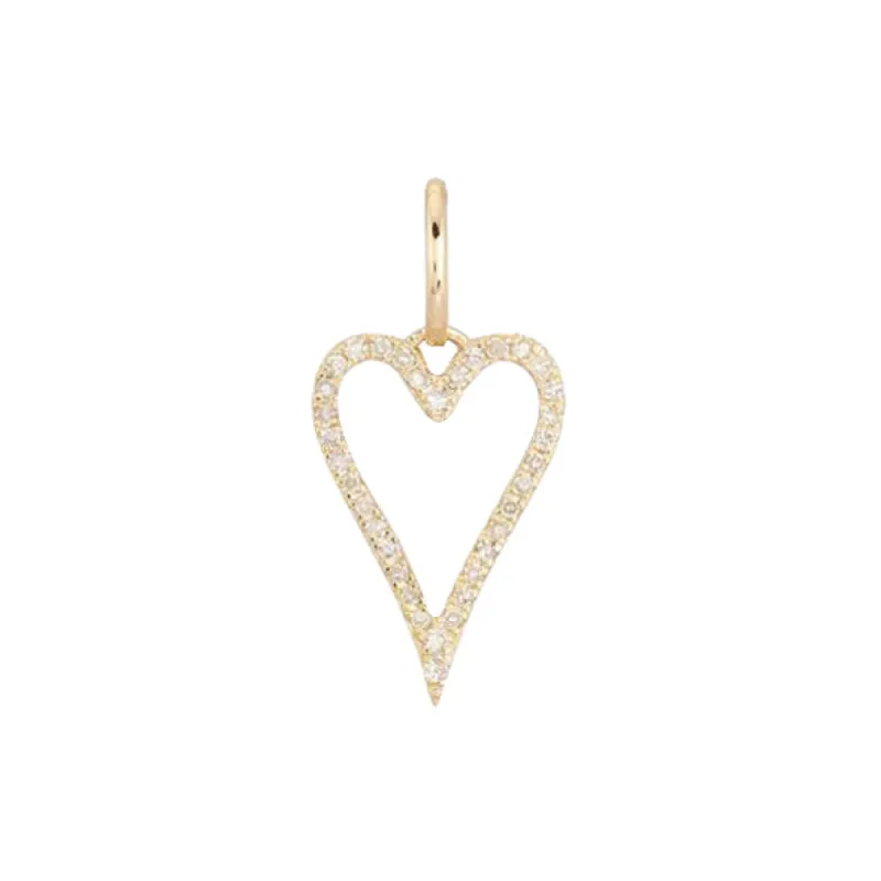 Diamond Open Heart Charm 14K sold by Adina Eden's