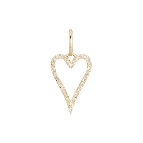 Diamond Open Heart Charm 14K sold by Adina Eden's