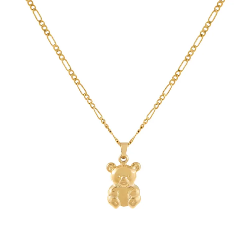 Teddy Bear Necklace 14K sold by Adina Eden's