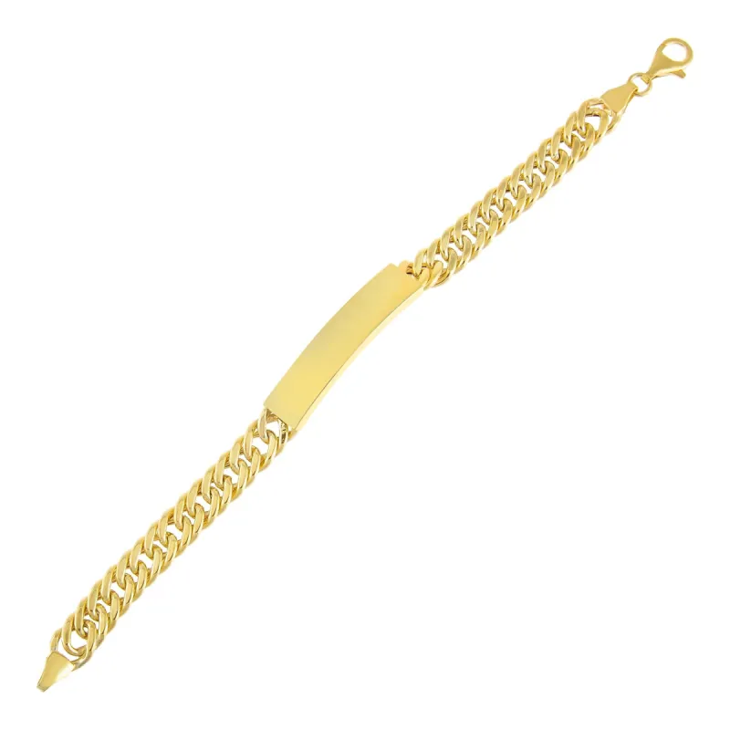 Engravable Hollow Double Curb Bar Chain Bracelet sold by Adina Eden's