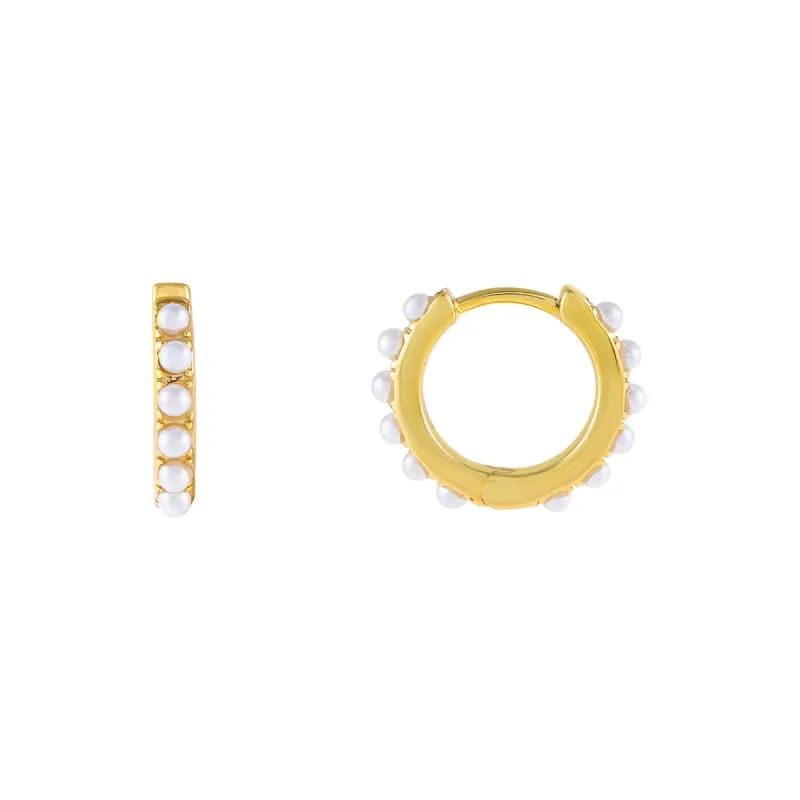 Pearl Huggie Earring sold by Adina Eden's