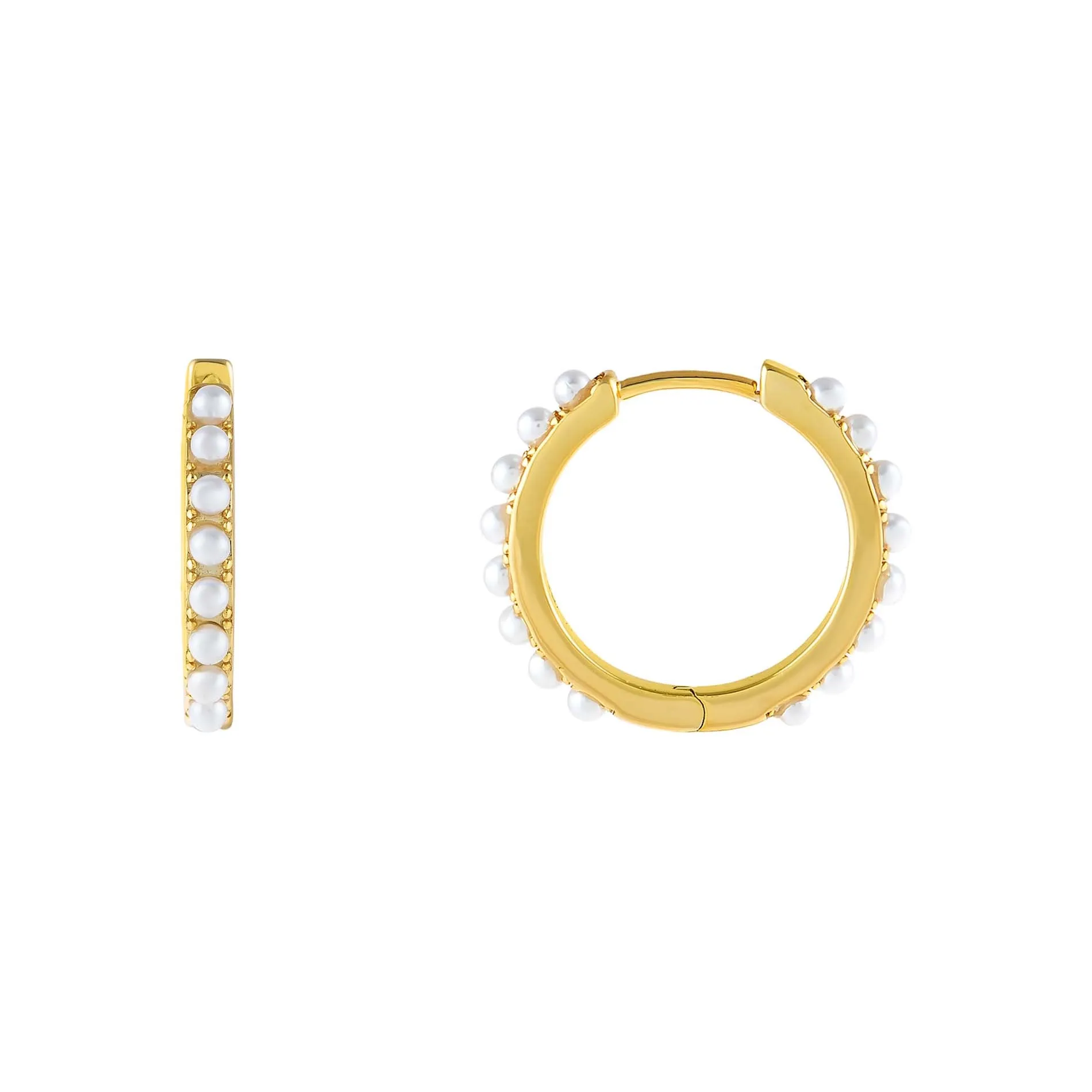 Pearl Huggie Earring sold by Adina Eden's product image thumbnail 4