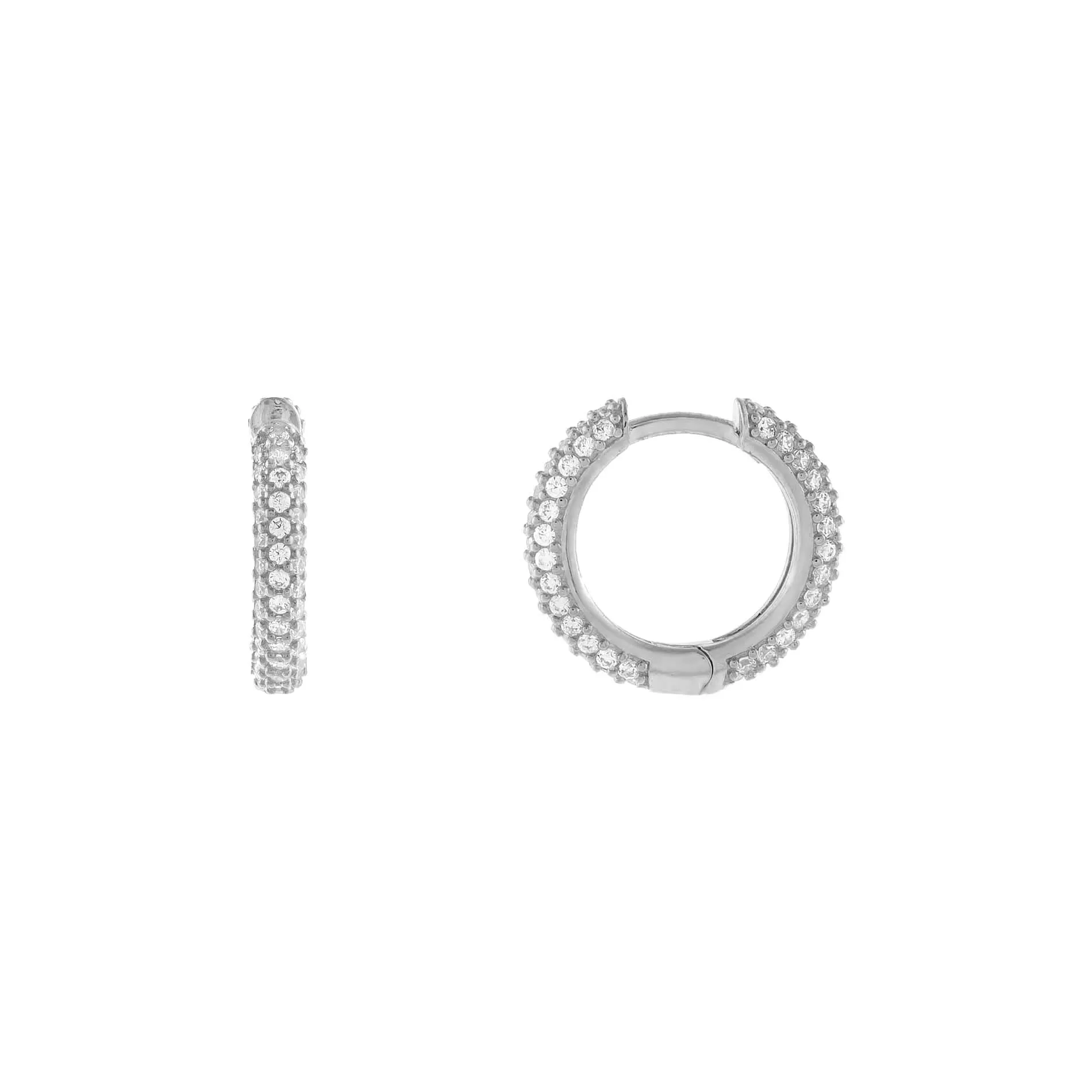 Pavé Dome Huggie Earrings sold by Adina Eden's product image thumbnail 2