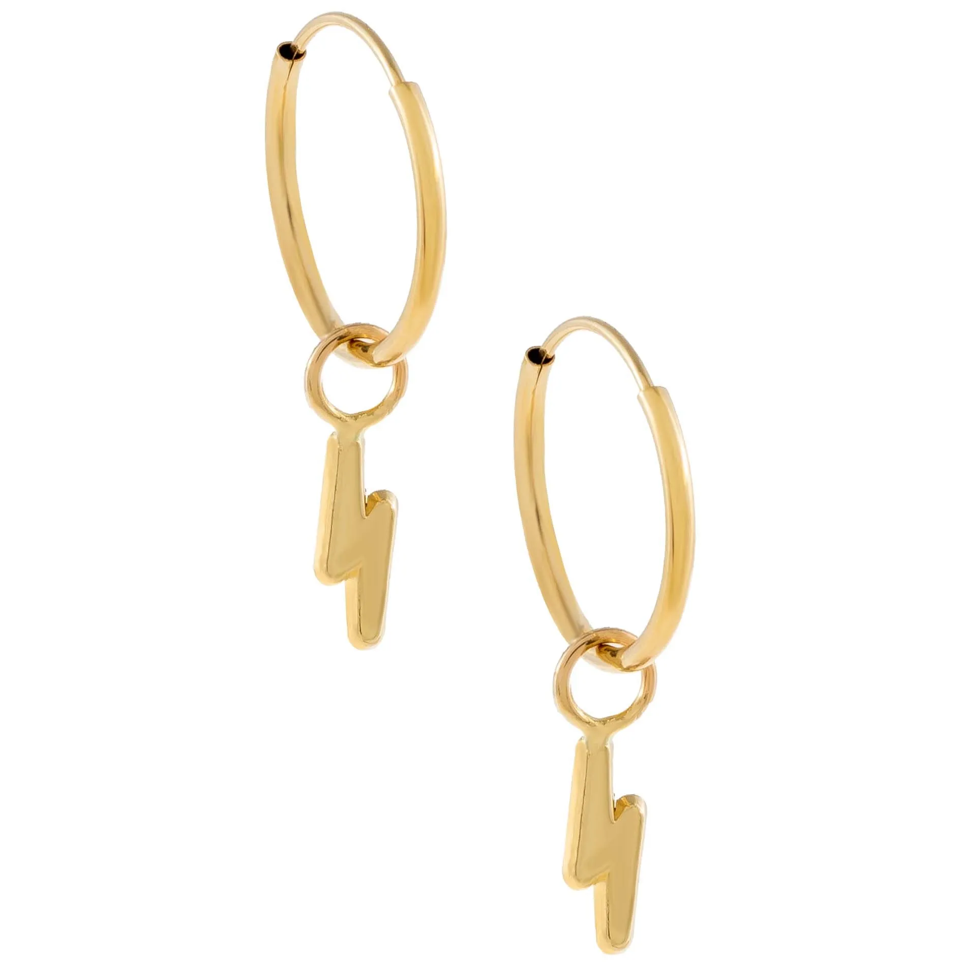 Lightning Bolt Hoop Earring 14K sold by Adina Eden's