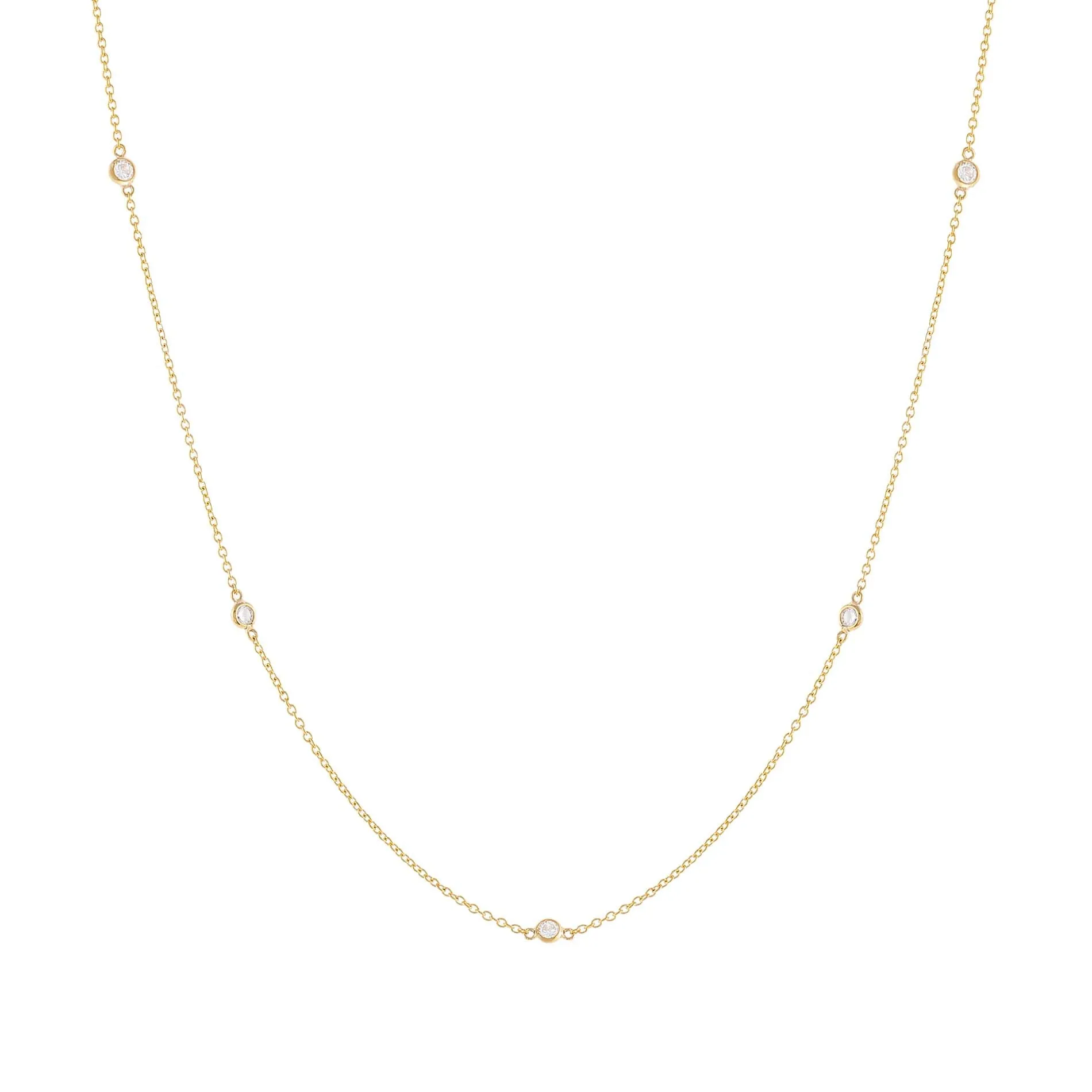 Diamond Bezel Necklace 14K sold by Adina Eden's