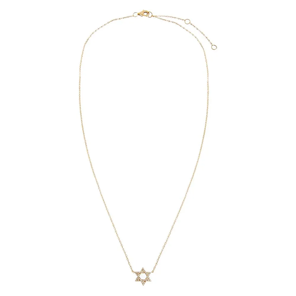 Diamond Pavé Star Of David Necklace 14K sold by Adina Eden's product image thumbnail 3