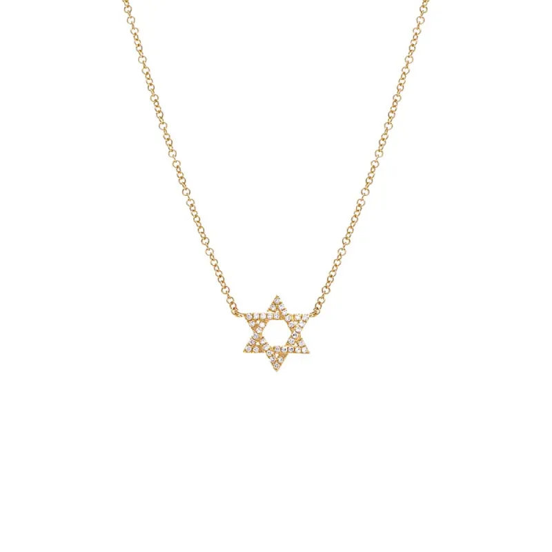 Diamond Pavé Star Of David Necklace 14K sold by Adina Eden's