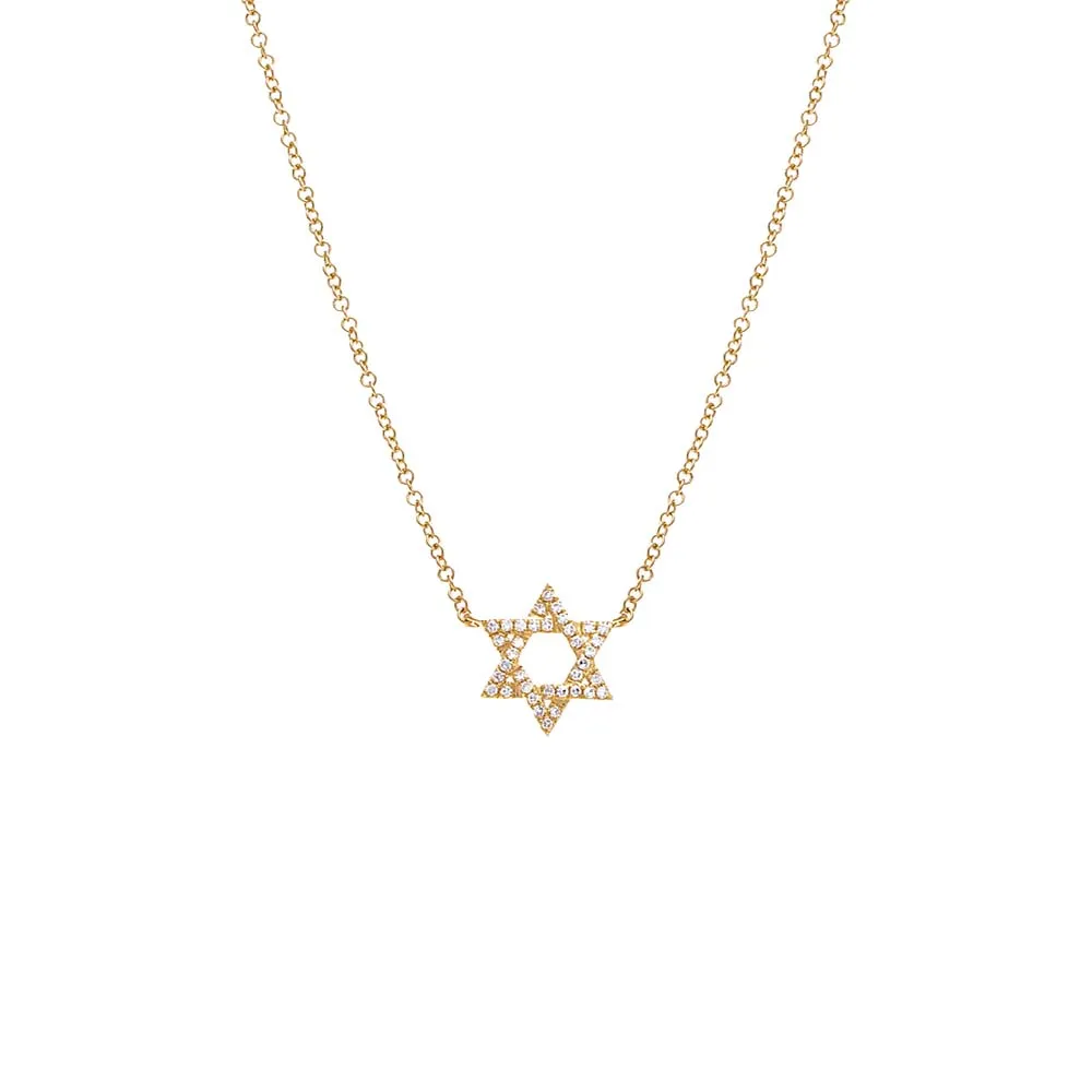 Diamond Pavé Star Of David Necklace 14K sold by Adina Eden's