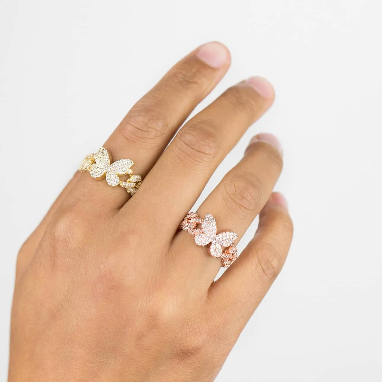 Pavé Butterfly Chain Link Ring sold by Adina Eden's product image thumbnail 2