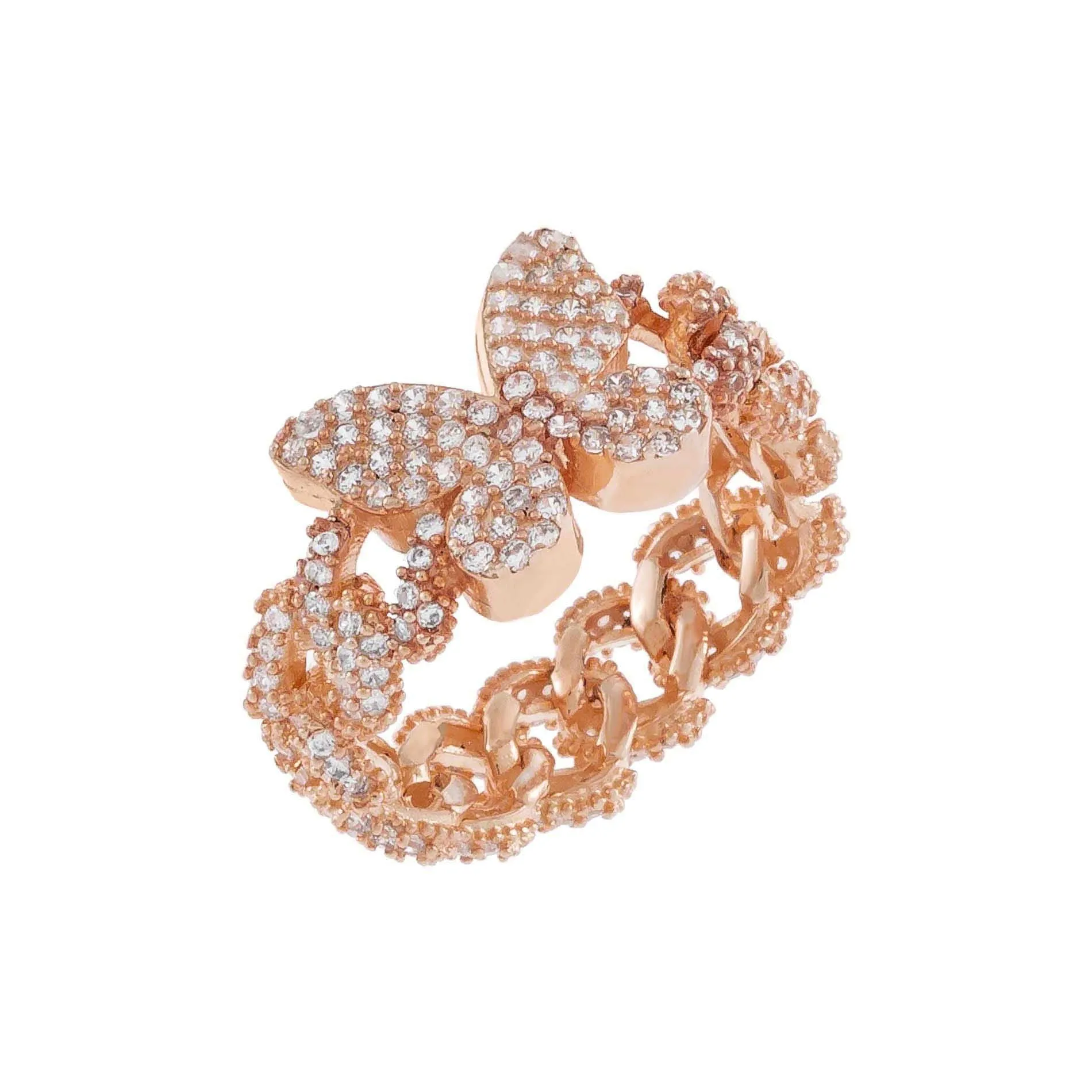 Pavé Butterfly Chain Link Ring sold by Adina Eden's product image thumbnail 4